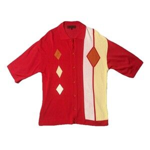 Creme De Silk Shirt Men Retro 60’s Shirt Size XL Hipster Bowling